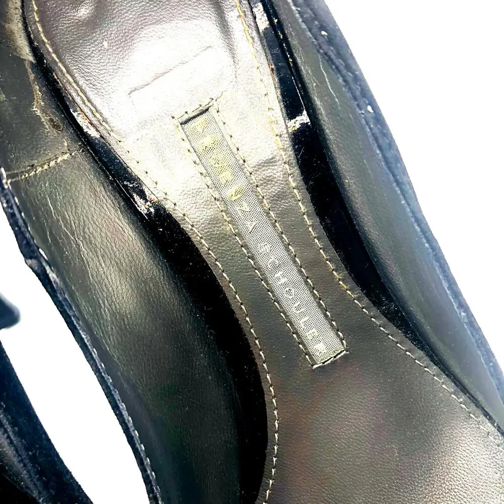 Vintage Proenza Schouler Black Suede Classic Dark Academia Pump‎ 8.5